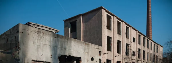 Ruinas Una Fábrica Industrial Muy Contaminada Serie Industrial — Foto de Stock