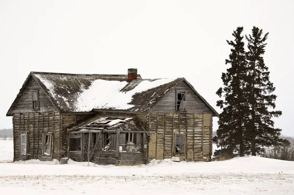 Casa Campo Abandonada Invierno — Foto de Stock