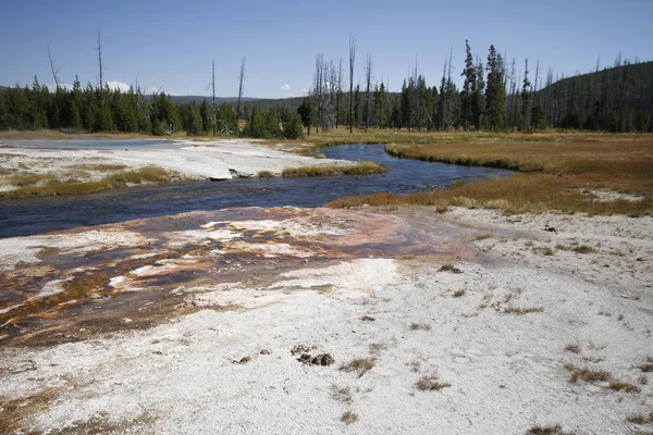 Geiser Yellowstone Grand Tetons — Foto de Stock