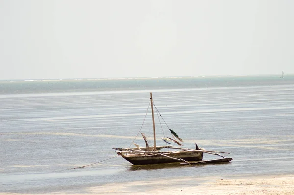 Segel Ohne Segel Sand Bei Fallender Flut Auf Dem Indischen — Stockfoto