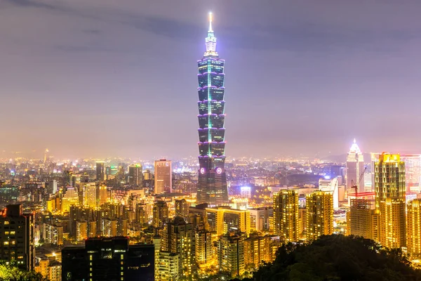 Taipei Edificio Skylines Taiwán Atardecer —  Fotos de Stock