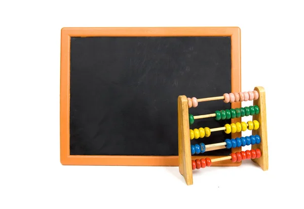 Beyaz Üzerinde Abaküs Ile Blackboard — Stok fotoğraf