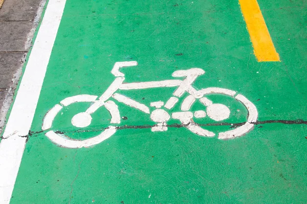 Ποδήλατο Λωρίδα Ασφάλτου Υφή Ζωγραφισμένο Πράσινο — Φωτογραφία Αρχείου