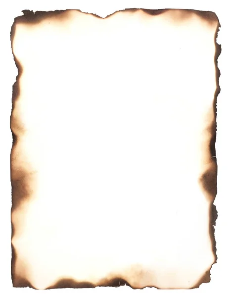 Burned Edges Isolated White Use Frame Composite Any Sheet Paper — Stock Photo, Image