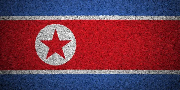 Флаг Северной Кореи Нарисованный Пробковой Доске — стоковое фото