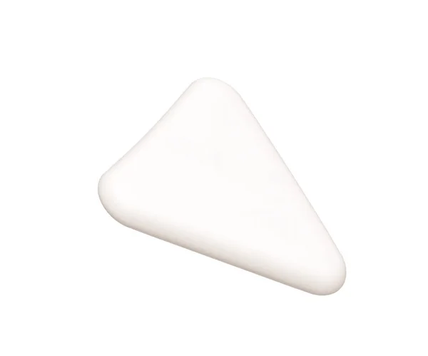 Borracha Branca Triangular Isolada Sobre Fundo Branco — Fotografia de Stock