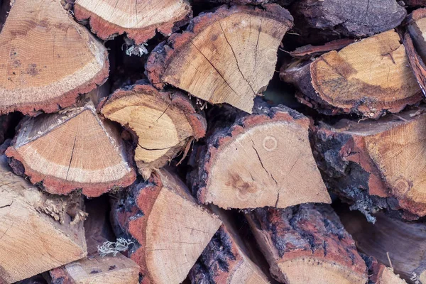 Dry Wooden Logs Placed Cord Natural Background — Stock Photo, Image