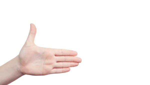 Знак Рукою Пальцями Ізольовані Фоні Дрібниць — стокове фото