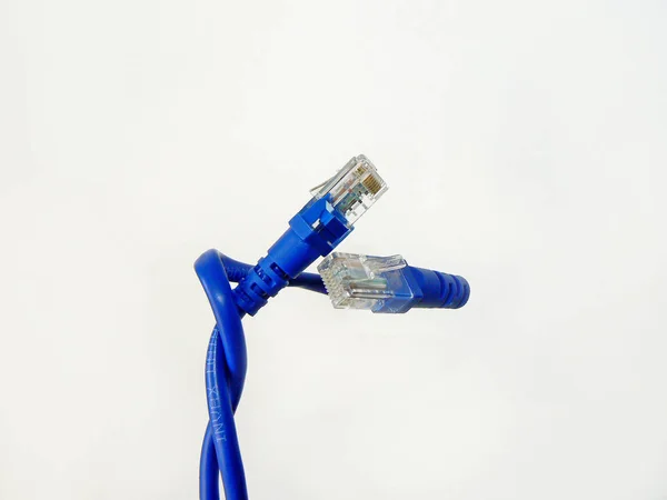 Dva Rj45 Blízko Bílém — Stock fotografie