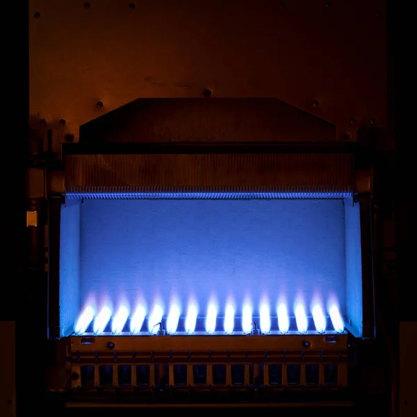 Gas Flame Gas Boiler — Stock Photo, Image