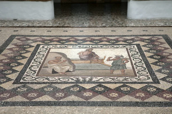 Vynikající Mozaika Představující Příchod Aesculapiem Kos — Stock fotografie