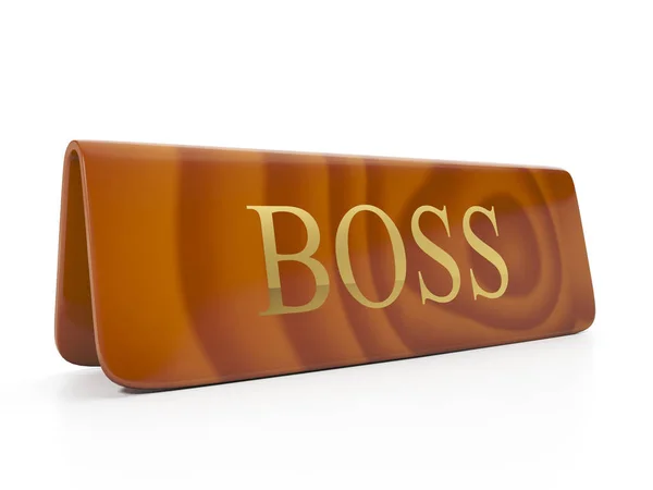 Skylt Skrivbordet Som Säger Boss — Stockfoto