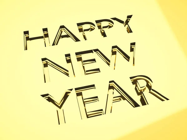 Feliz Año Nuevo Mensaje Grabado Para Celebraciones Conceptos Tarjetas Felicitaciones —  Fotos de Stock