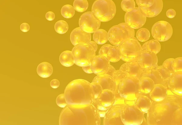 Spousta Zlatých Bublin Plovoucích — Stock fotografie