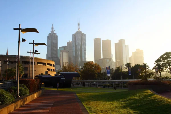 Vista Panorámica Del Hermoso Paisaje Urbano Melbourne Australia — Foto de Stock