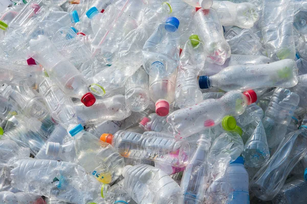 Recyklingu Plastikowych Butelek Wody Tekstury Tła — Zdjęcie stockowe