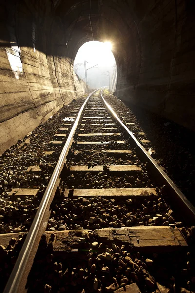 Exit Darknes Light End Tunnel — Stock Photo, Image