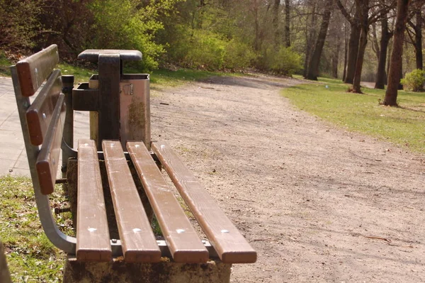 Träbänk Parken — Stockfoto