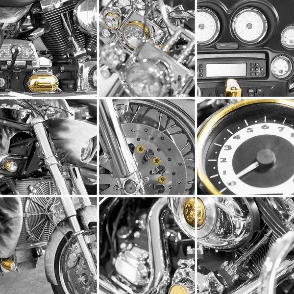 Collage Frammenti Vecchi Motocicli — Foto Stock