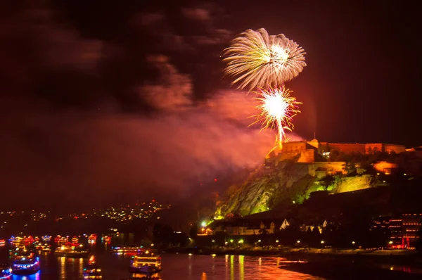 Mooi Vuurwerk Rhein Flammen Koblenz 2012 — Stockfoto