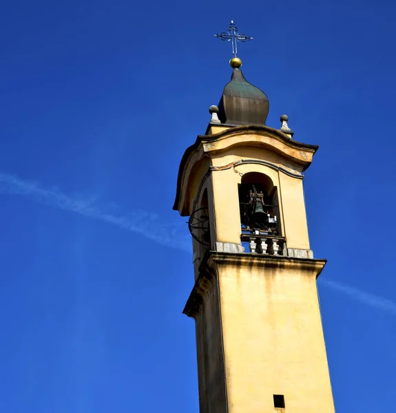 Vinago Viejo Abstracto Italia Pared Torre Iglesia Campana Día Soleado — Foto de Stock