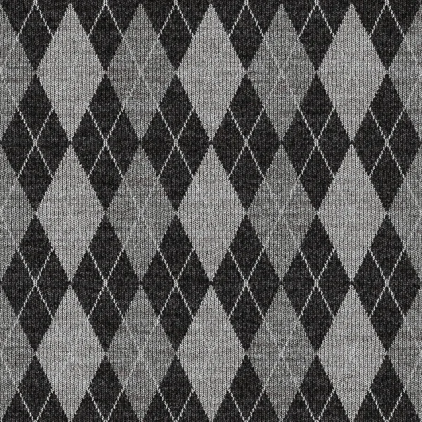 Texture Sans Couture Des Carrés Gingham Laine Tricotée Gris — Photo