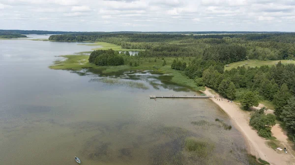 Плателяйское Озеро Литва Вид Беспилотника — стоковое фото