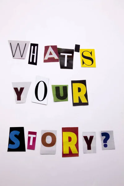 Słowem Pisząc Tekst Pokazujący Ideę Jaka Jest Twoja Historia Wykonane — Zdjęcie stockowe