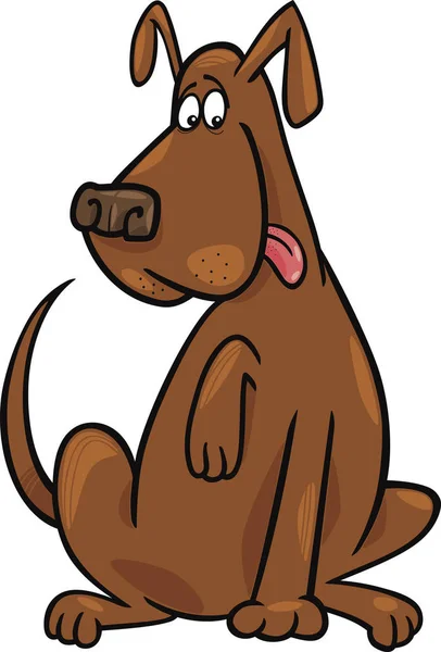 Desenhos Animados Ilustração Cão Sentado Marrom Engraçado — Fotografia de Stock
