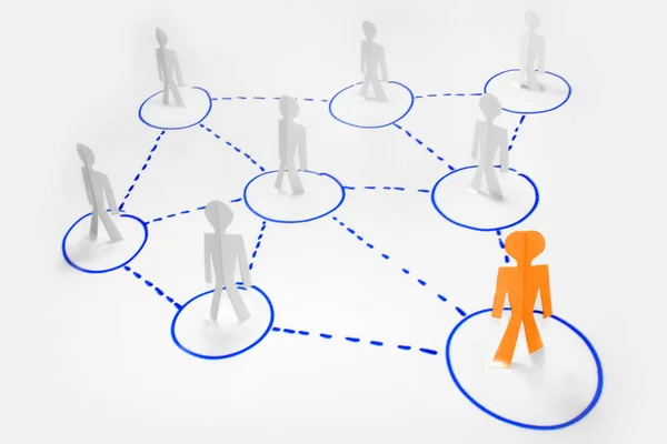 Chiffres Des Personnes Connectés Ligne Business Network Concept — Photo