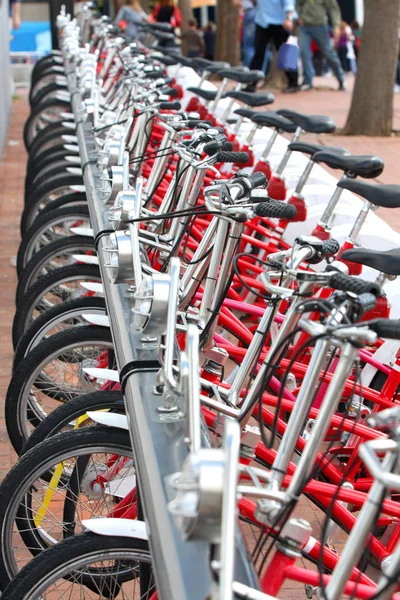 Detalles City Tour Bicicletas Aparcadas Ciudad Barcelona España — Foto de Stock
