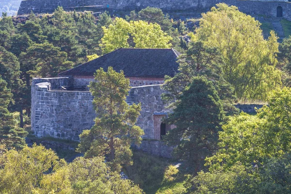 Gran Torre Fuerte Situado Fuera Fortaleza Fredriksten Halden Noruega Fue — Foto de Stock