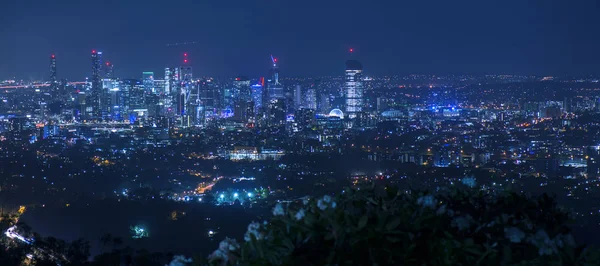 Vista Brisbane Desde Monte Coot Tha Por Noche Queensland Australia —  Fotos de Stock