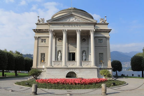 Tempio Voltiano Jest Najczęściej Odwiedzanym Muzeum Como Włochy Stała Wystawa — Zdjęcie stockowe
