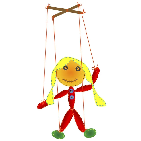 Handgjorda Marionette Marionett Ett Snöre — Stockfoto