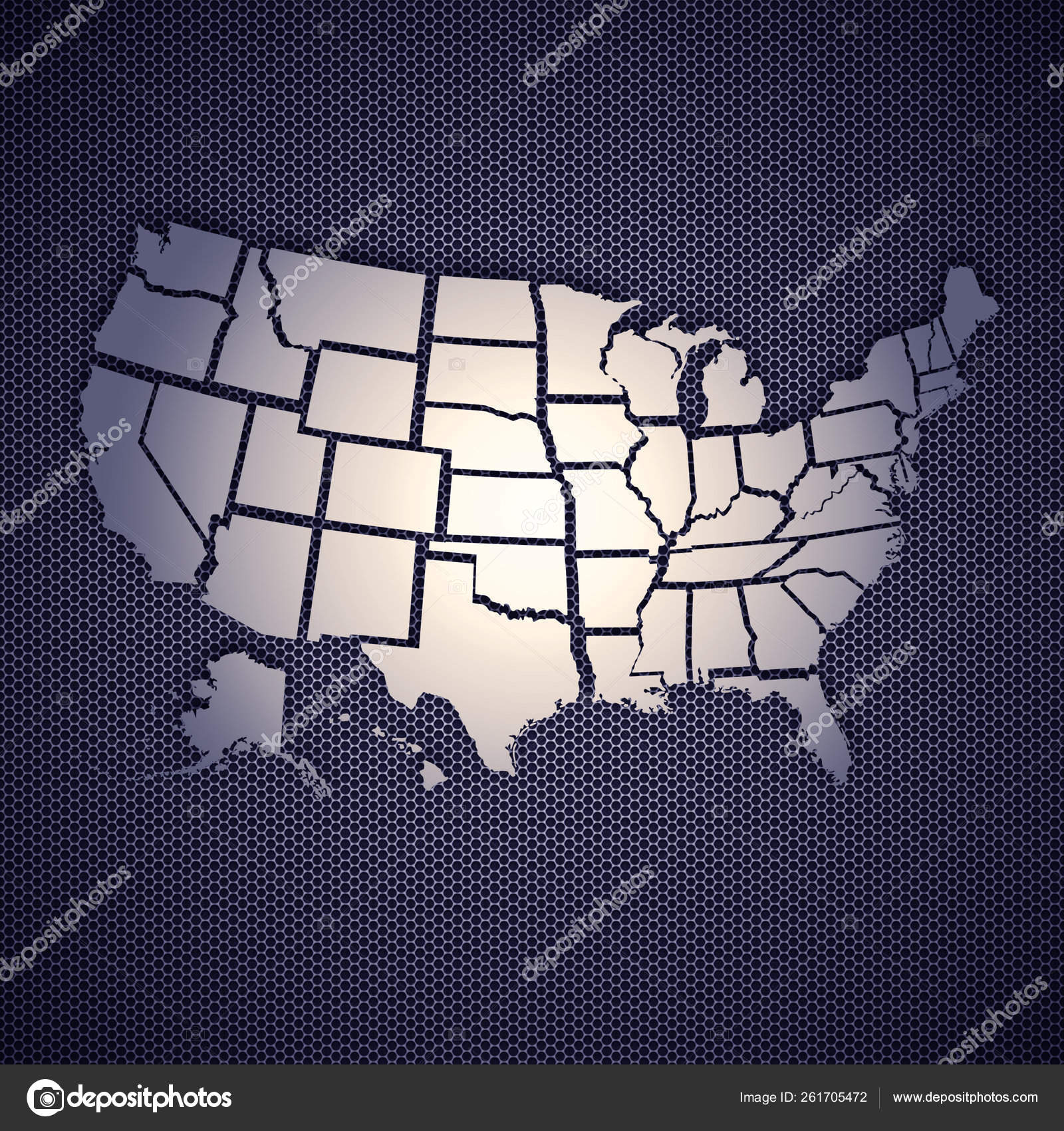 Usa Map Isolated Metal Background High Resolution Image Stock Photo by