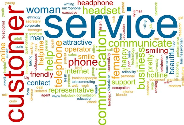 Word cloud concept illustration of customer service