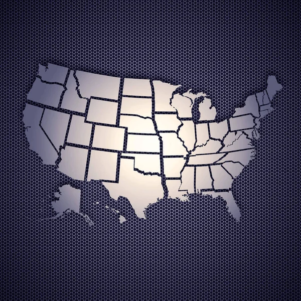 Usa Karta Isolerade Metall Bakgrund Högupplöst Bild — Stockfoto