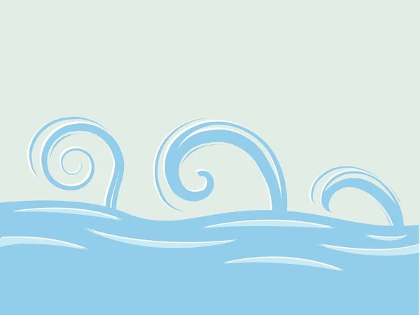 Ondas Sobre Mar Desenho Abstrato Ilustração Arte Vetorial — Fotografia de Stock