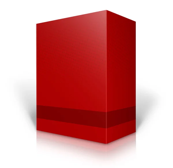 Scatola Rossa Software Isolato Sfondo Bianco — Foto Stock