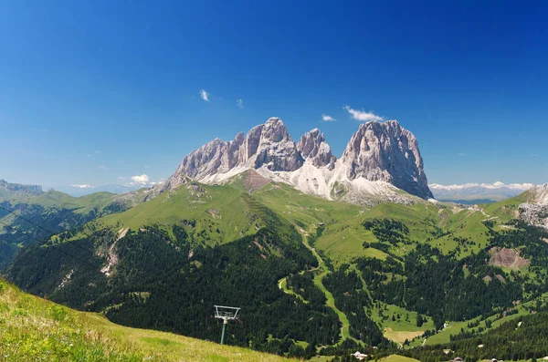 Vista Estiva Del Langkofel Montagna Del Sassolungo Dolomiti Italiane — Foto Stock