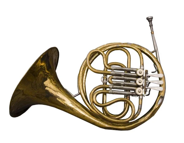 Antik Horpadt Francia Horn Szeretett Viharzott Idő — Stock Fotó