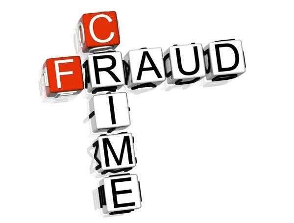 Crime Fraud Crossword White Background — Stock Photo, Image