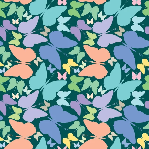 Butterflies Seamless Pattern Blue Background Abstract Art Illustration — Stock Photo, Image