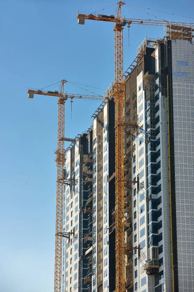 Canteiro Obras Com Guindaste Edifício — Fotografia de Stock