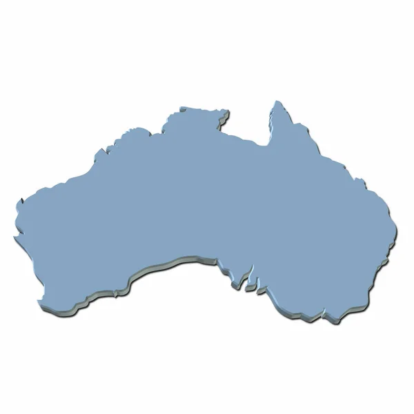 Mapa Austrália Cor Azul Claro — Fotografia de Stock