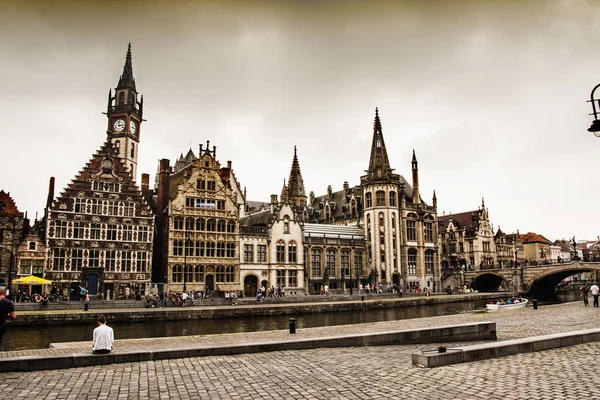 Schöne Häuser Der Altstadt Ghent Belgien — Stockfoto