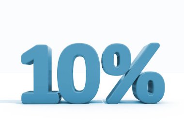 Percentage rate icon on a white background. Discount. 3D illustration. clipart