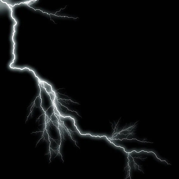 Lightning Zwarte Achtergrond — Stockfoto