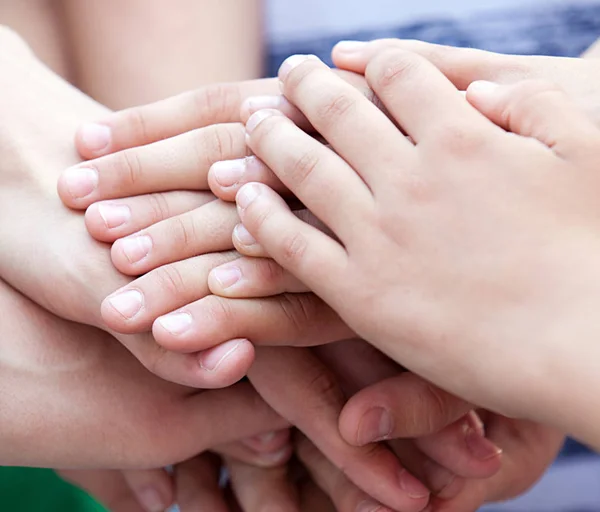 Kinderen Hebben Samen Handen Gecombineerd — Stockfoto
